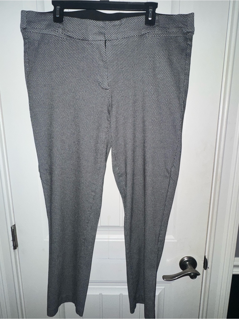 Lane Bryant Gray Micro-Print Straight Leg Pants